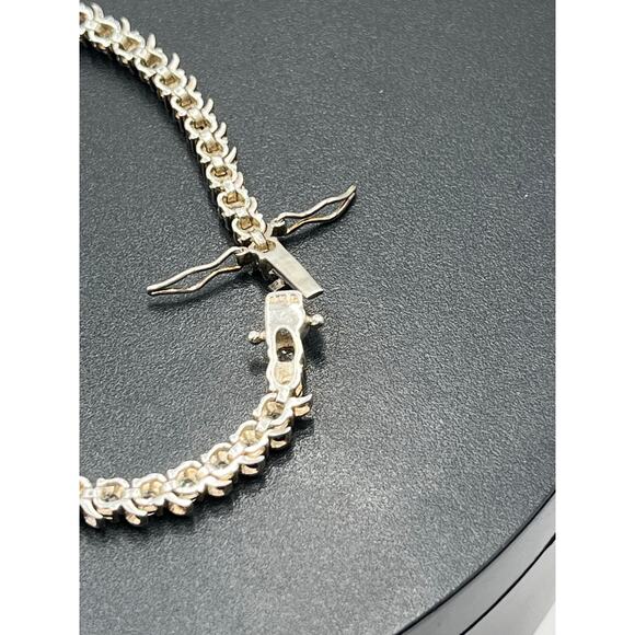 ROSS SIMON 925 Sterling SilverVintage Topaz Swirl CZ Tennis Bracelet Sz 7 - Picture 6 of 13